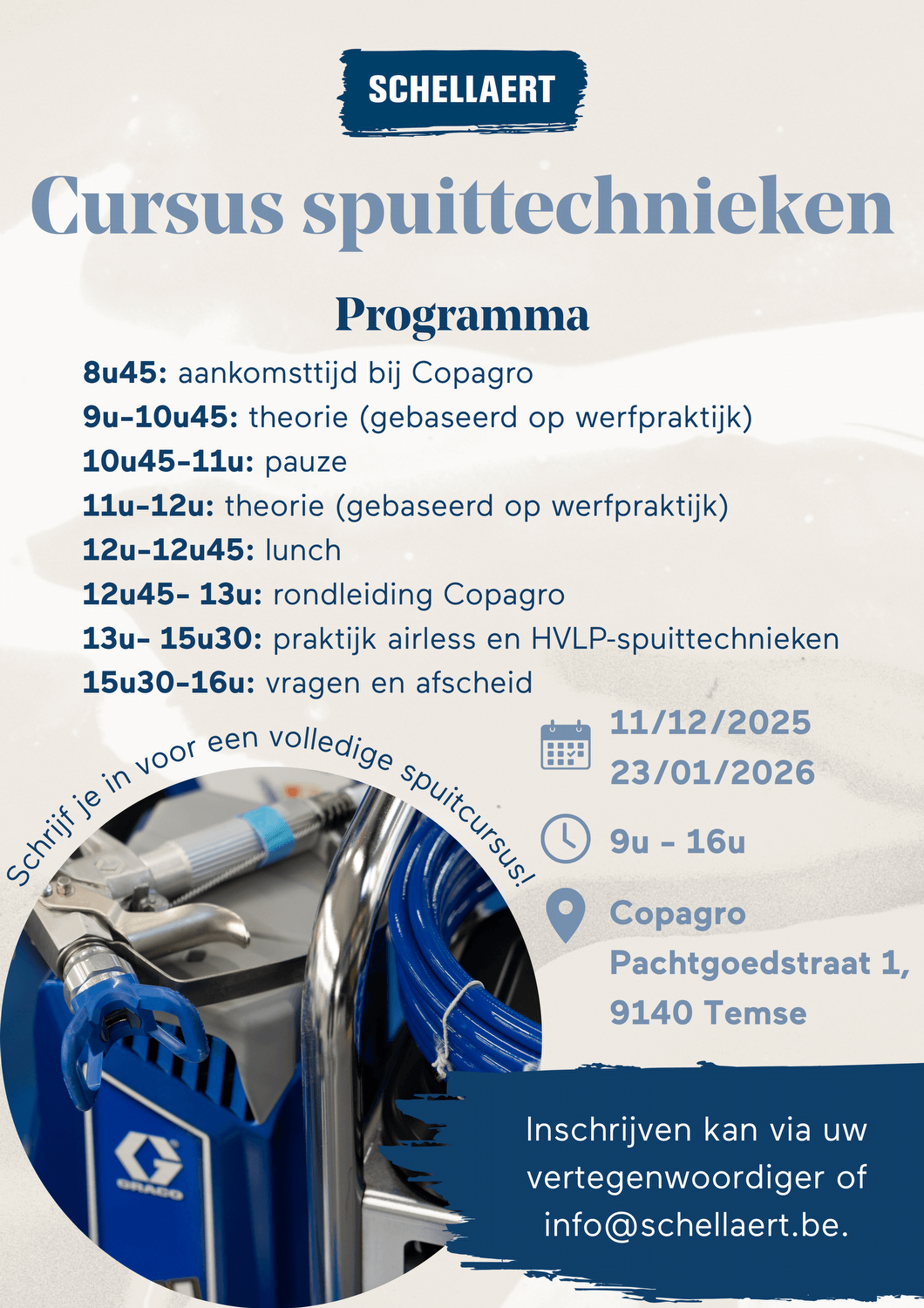 Cursus spuittechnieken @ Copagro 11/12 & 23/01