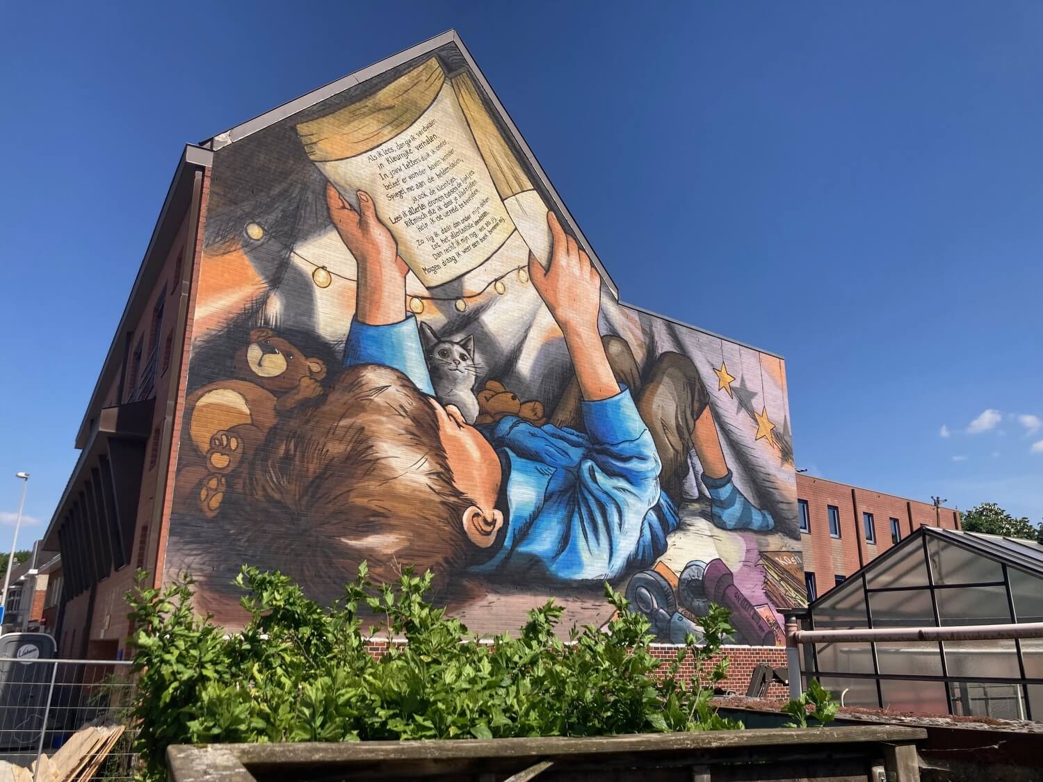 Muurschildering bibliotheek Herentals