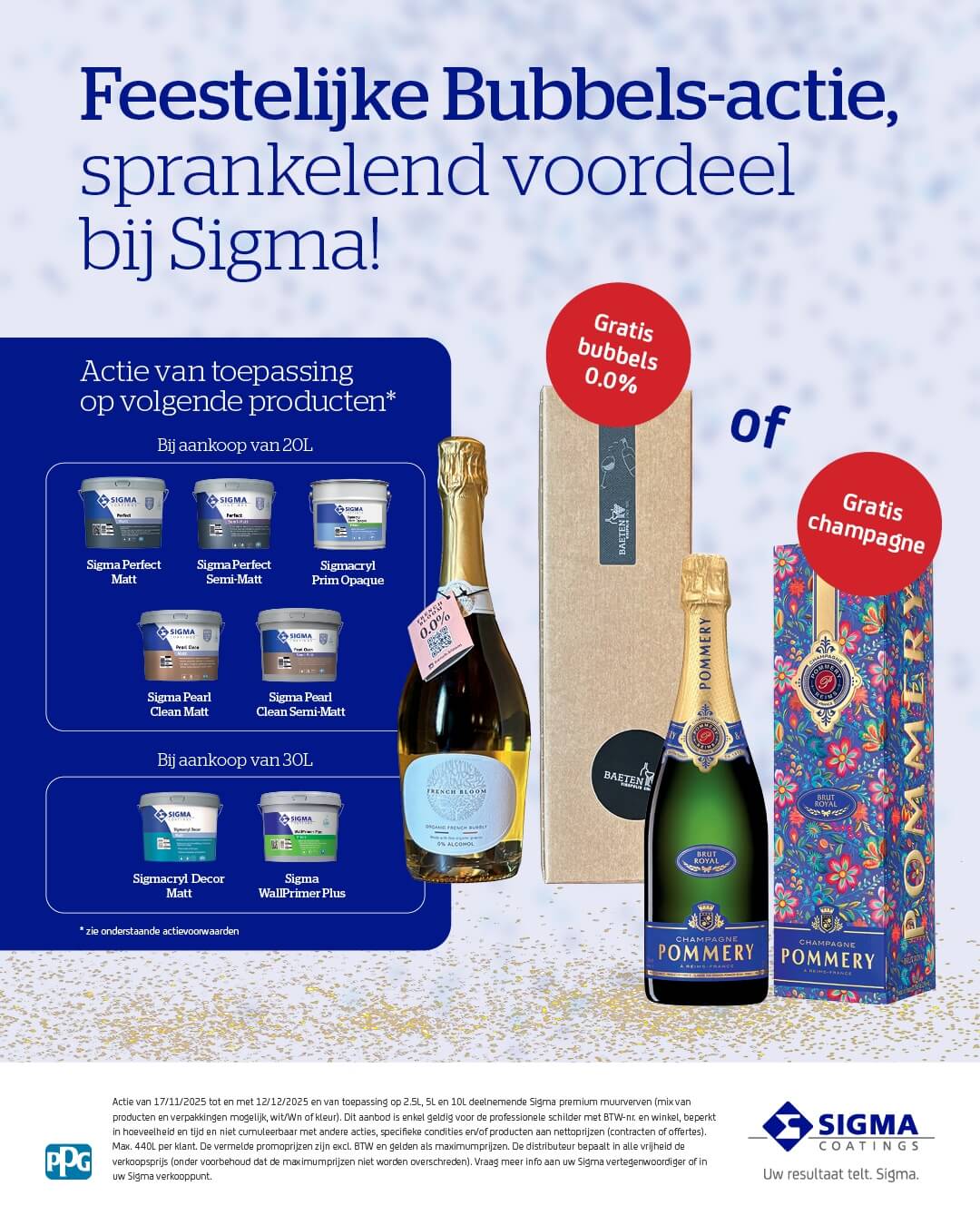 Sigma Muurverfweken 2025: Champagne actie🍾