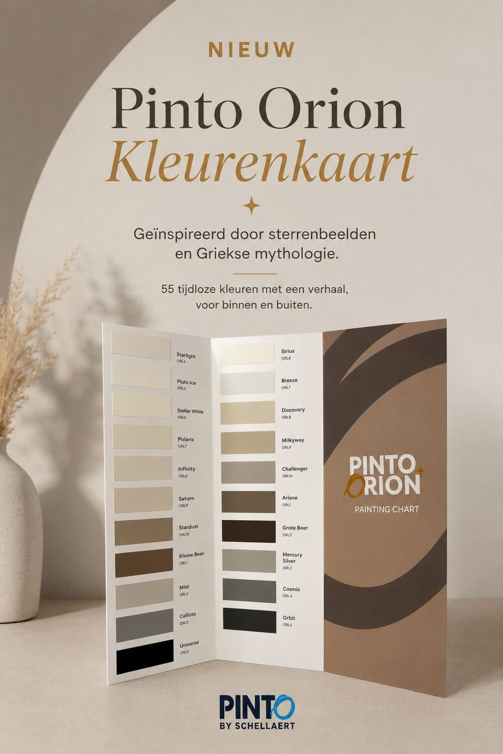 Ontdek de nieuwe Pinto Orion kleurenkaart: 55 kleuren geïnspireerd door sterren, licht en mythologie